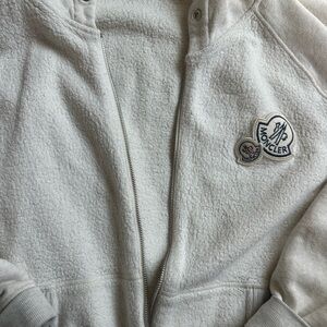 Moncler Unisex grey Zip-Front Fleece Hoodie